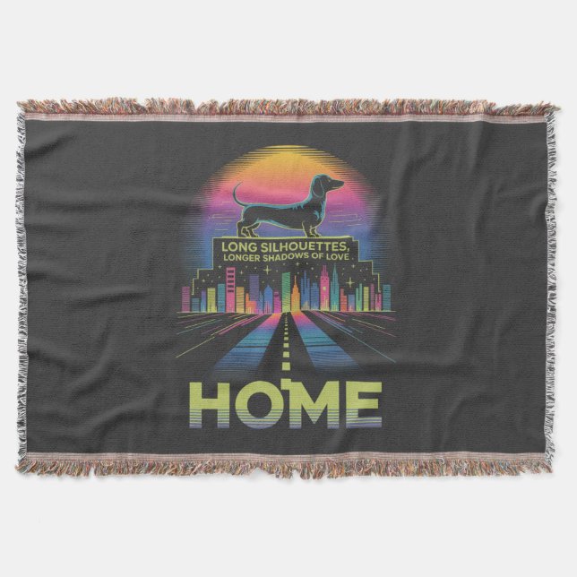 Cobertor Dachshund Long Silhouettes, Longer Shadows Of Love (Frente)