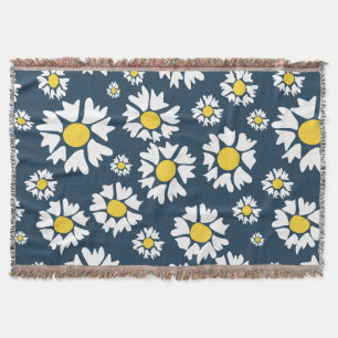 Cobertor Daisy Pattern, Floral Pattern, White Daisies