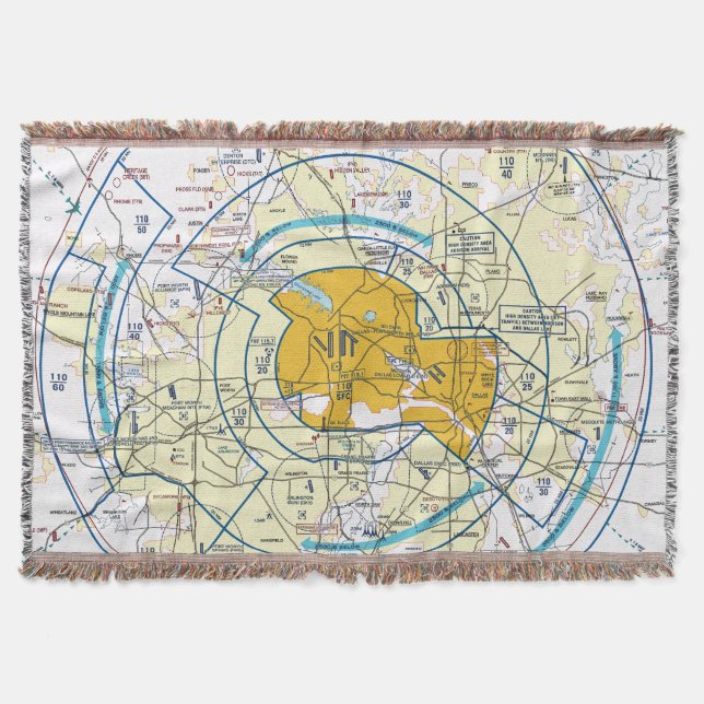 Cobertor Dallas Ft Gráfico de Flyway do Worth (Frente)