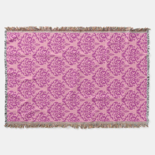 Cobertor Damasco para Orquídea do Fosco magenta (Frente)