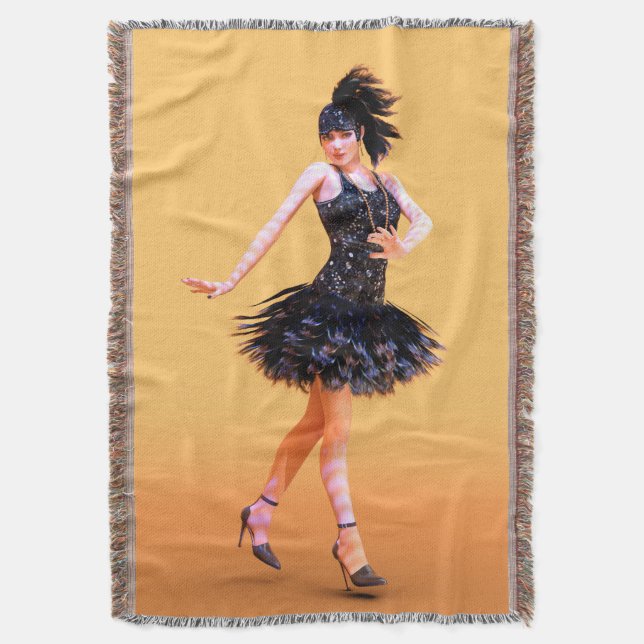 Cobertor Dança Flapper Vintage (Frente Vertical)