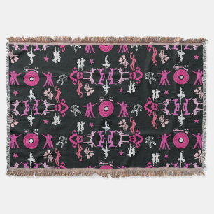 Cobertor Dançarino Rosa Decor Doméstico Padrão