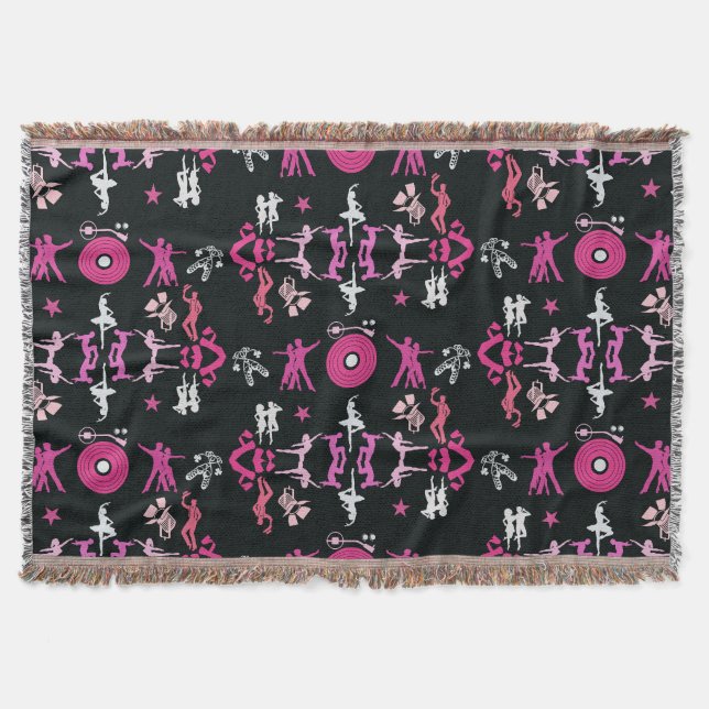Cobertor Dançarino Rosa Decor Doméstico Padrão (Frente)
