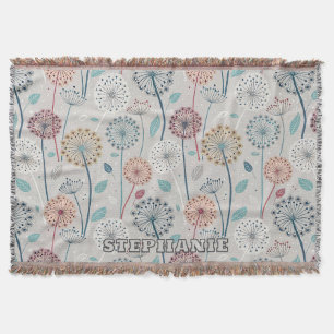 Cobertor Dandelion Whimsical - Vermelho, Amarelo, Branco e