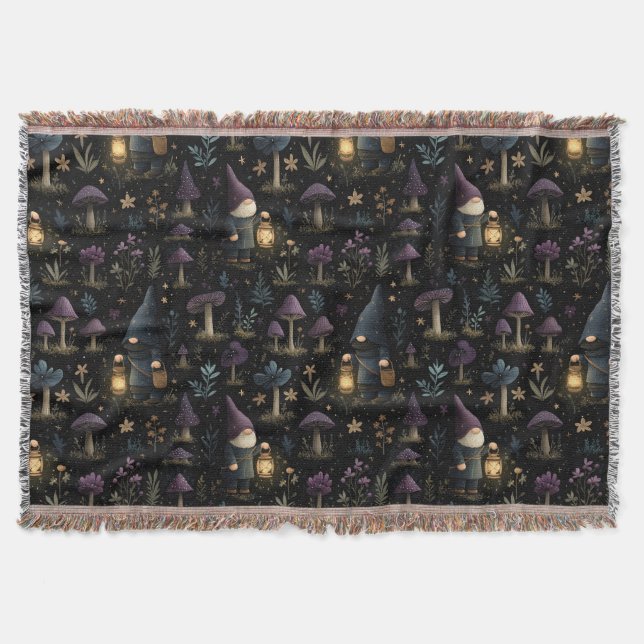 Cobertor Dark Fantasy Gnomo e Mushroom Pattern (Frente)