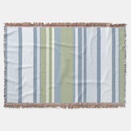 Cobertor Dark Pastel Blue and Spring Rain Stripes