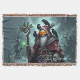 Cobertor Dark Santa of Shadows – Gothic Christmas Skeleton 