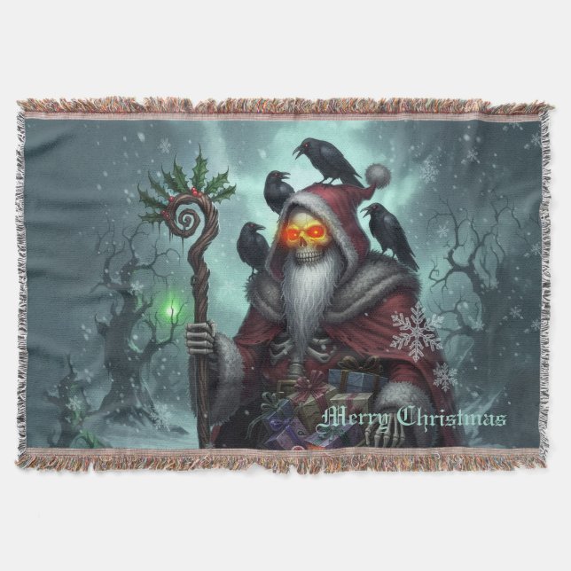 Cobertor Dark Santa of Shadows – Gothic Christmas Skeleton  (Frente)