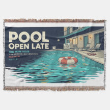 Cobertor de Arremesso de Motel Retro Piscina Abert