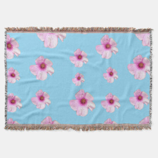 Cobertor de Arremesso Flor de Rosa Claro Azul