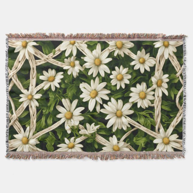 Cobertor de Arremesso Flor de Vida Eterna Tear Tec (Frente)