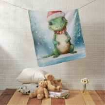 Alligator de Cute Cura Aquarela de inverno