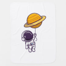 Astronauta Bonita Com Balão De Planeta