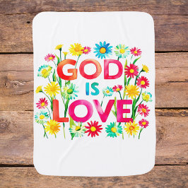 Cobertor De Bebe Bíblia espiritual Citação Deus é Amor flor colorid