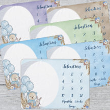 Blue Boho Bear Moon Bunny