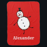Cobertor De Bebe Bonito Natal Personalizado Snowman Baby Blanket<br><div class="desc">Este cobertor personalizado de bebê de Natal apresenta o boneco de neve da 'Tripulação de Natal'. Um grupo de personagens bonitinhos de Natal que adoram se divertir e fazer malícia no Natal.</div>