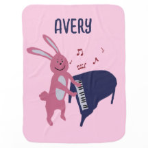 Cartoon Bunny Playing Piano Musical Personalized 