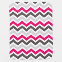 Chevron Baby Blanket, rosa e Cinza