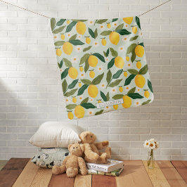 Cobertor De Bebe Citrus Lemon Flowers Greenery