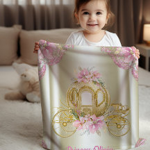 Cobertorzinho de Bebê Carruagem Princesa Dourado R