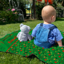 Cobertura de bebês verde padrão dos flores silvest