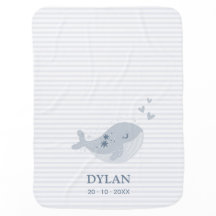 Corações de Baleia Cura Stripes Azul Personalizado