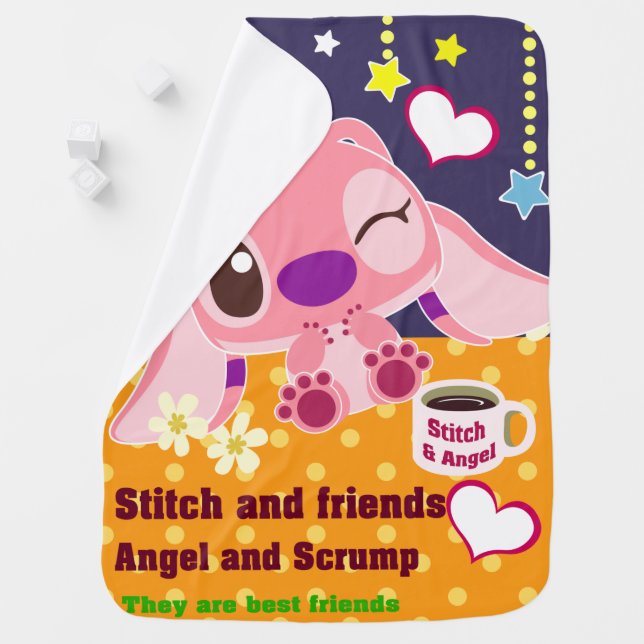 Cobertor De Bebe Crianças Personalizadas Personalizadas Stitch & An