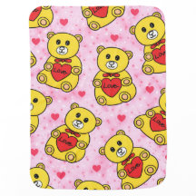 Cute Teddy Bear Love Baby Blanket