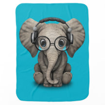 Elefante customizável DJ do bebê com fones de