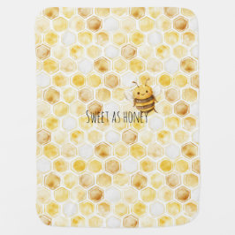 Cobertor De Bebe Favo de Mel Amarelo Dourado Doce Fofa Abelha