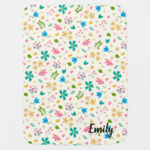 Floral Baby Blanket Personalizado