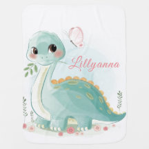Garota Bonita Aquarela Bebê Dinossauro 