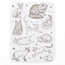 Gatos Engraçados Antigos em Múltiplas Poses