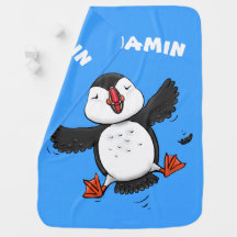 Imagem de desenho animado de puffin feliz e bonito