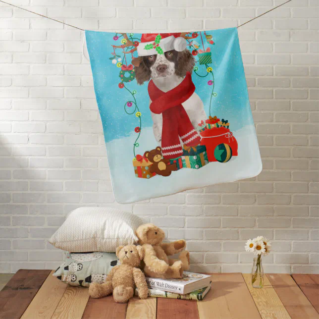 Cobertor De Bebe Ingl s Springer Spaniel em presentes de Natal na