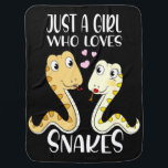 Cobertor De Bebe Just A Girl Who Loves Snakes I Cute Snake Girl<br><div class="desc">Just A Girl Who Loves Snakes I Cute Snake Girl</div>