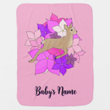 Lindo Fawn Personalizado e Flores Rosa
