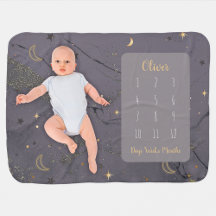 Lua e Estrelas Milestone Magnético - Balão de Bebê