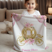 Manta de Bebê Princesa em Rosa Elegante Dourado