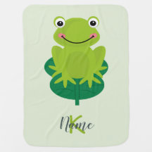 Nome Monograma Sapo Verde Feliz Fofo