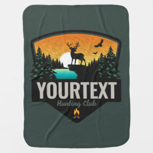 Cobertor De Bebe NOME Personalizado Caça Selvagem de Elk Sunset