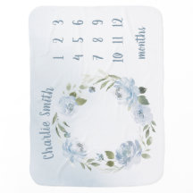 Nome Personalizado Floral Baby Boy Mensagem 