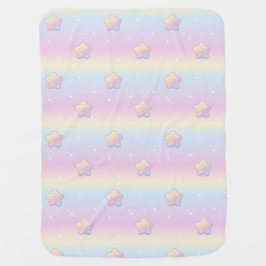 Cobertor De Bebe Olá Bebê Rainbow E Stars Pastel