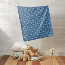 Padrão Floral Geométrico Azul Elegante