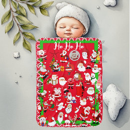 Cobertor De Bebe Papais noeis Coloridos Ho Ho Natal Vermelho de inv