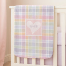 Pastel Madras Plaid Custom Baby Blanket 