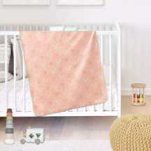 Peach Puff Love Pattern Baby Blanket