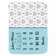 Pequena Raposa Azul Milestone Bebê