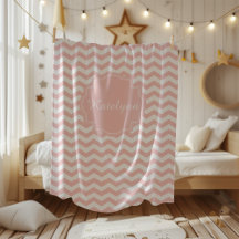 Pink Chevron Personalized Baby Blanket