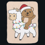 Cobertor De Bebe Quokka Llama Christmas Snow Winter Animals Baby Bl<br><div class="desc">The quokka rides the llama for Christmas. Funny animals with gifts and snow for the holidays. Also funny for christmas in July. Quokkas are cute animals and perfect for Christmas.</div>